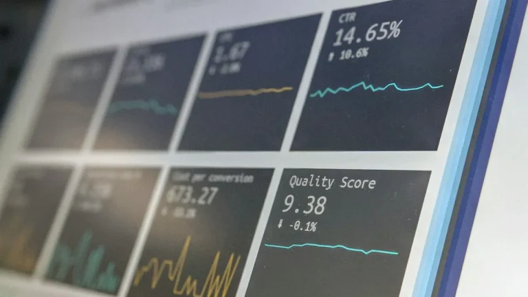 Business operations analytics dashboard metrics